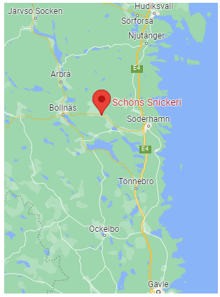 Våran verkstad ligger mellan Bollnäs och Söderhamn (Glössbo) precis vid vägen mot Växbo/Arbrå.